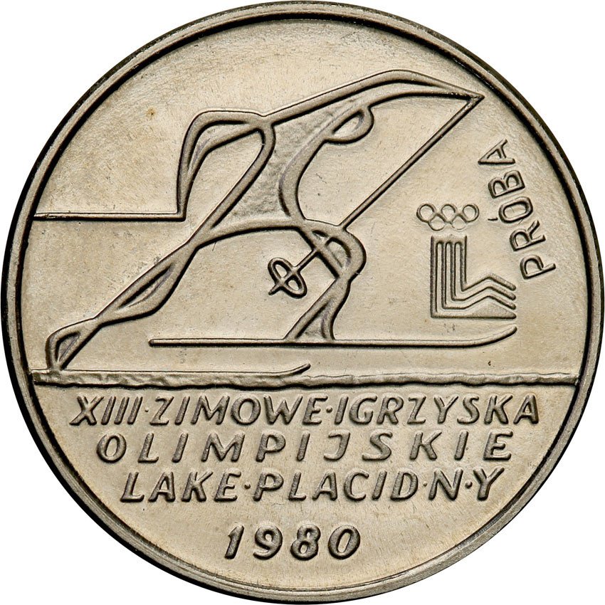 PRL. PRÓBA Nikiel 2.000 złotych 1980 Olimpiada Lake Placid